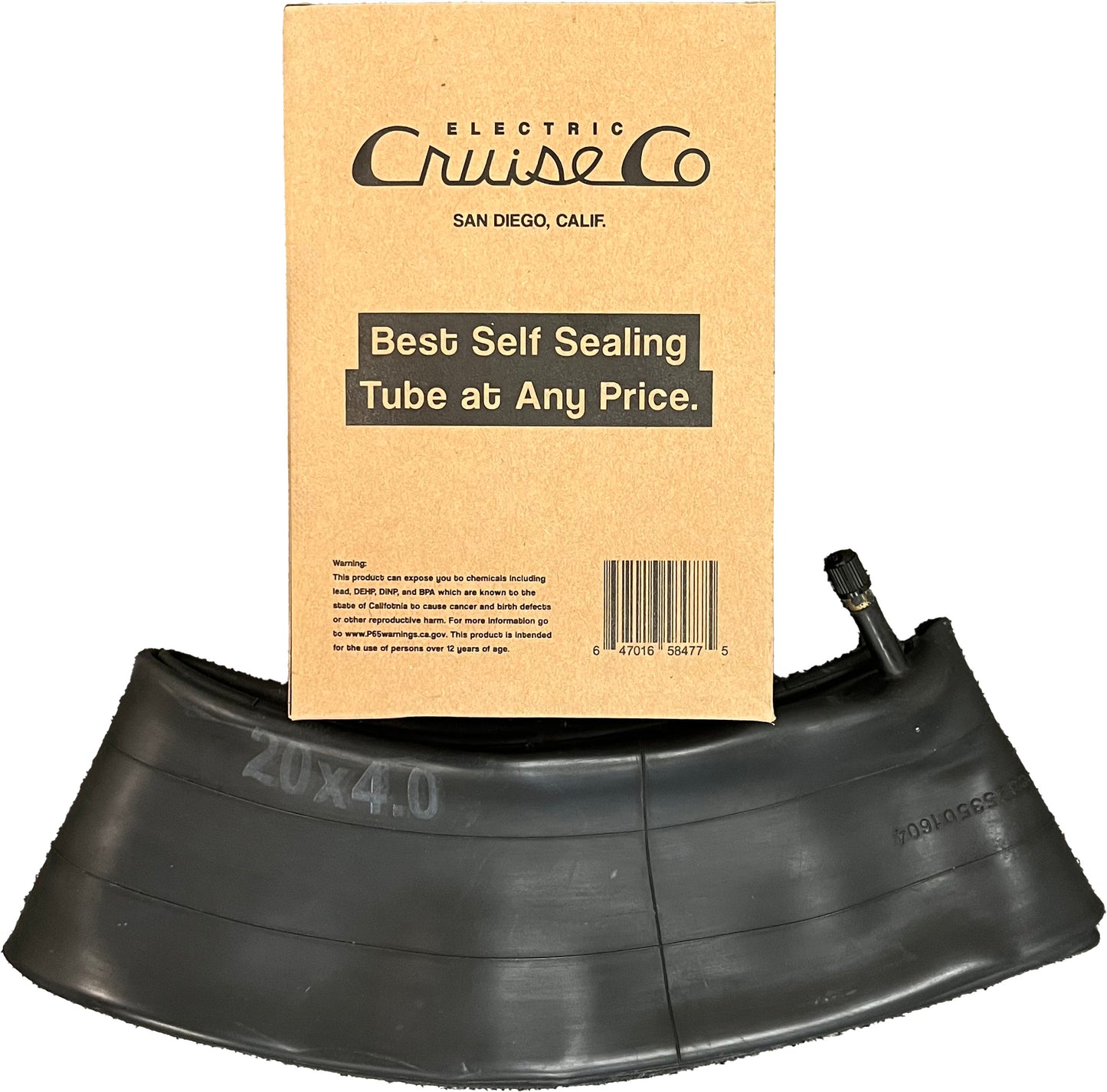 20 x 4 inch fat tire bike tube. Self Sealing Bike Tube for Fat Tire Bikes. 20x4" self sealing bike tube. Electric Cruise Company self sealing bike tubes. The best 20x4 bike tubes. 20" x 4" bike tubes. self sealing 20 x 4 in bike tubes
